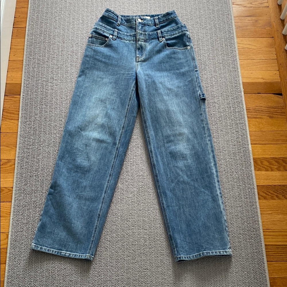 Tibi Double Waist Carpenter Jeans size 25 in classic wash NWOT - Picture 2 of 16